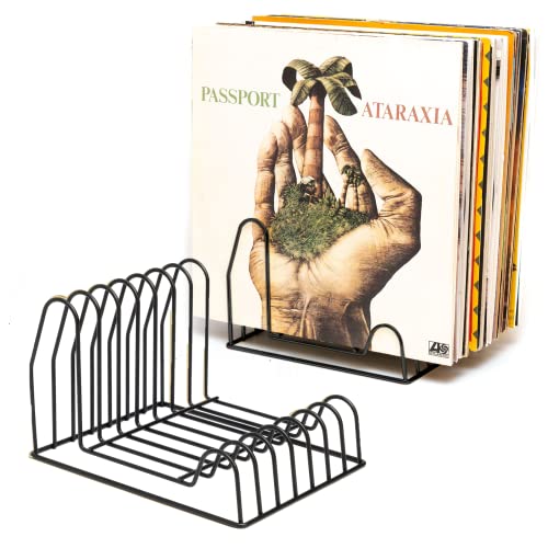 draadwerk® Almacenamiento de discos de vinilo, soporte de vinilo para 35 discos, soporte para libros, revistas, decoración de discos de vinilo, color negro