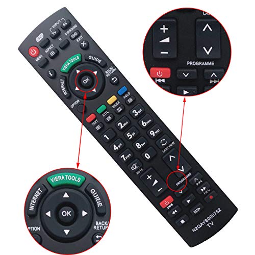 EAESE N2QAYB000752 Universal Mando a Distancia Repuesto para Panasonic TV Viera Reemplazo de Control Remoto para Panasonic TV N2QAYB000487 N2QAYB000352 N2QAYB000753