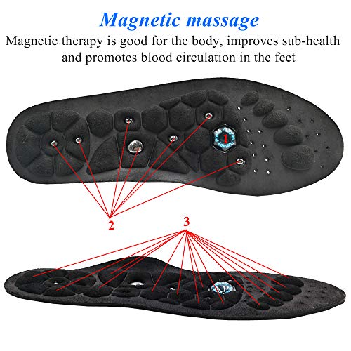 EEUK Plantillas De Terapia Magnética de Acupresión Lavable y Cortable, Plantillas De Masaje Transpirable para Adelgazar Relajar Los Músculos, Mejorar la Circulación Sanguínea