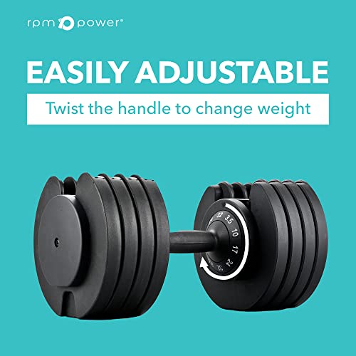 Equipo de Entrenamiento con Pesas RPM, Ideal para Entrenamientos en casa, Entrenamiento de Fuerza, construcción Muscular para Hombres y Mujeres. (32kg, Par de Mancuernas Ajustables)