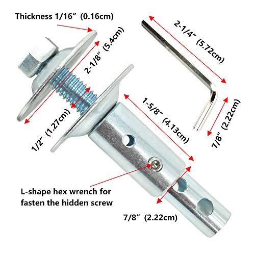 Extensión del eje del eje 1/2 "y 5/8" / Adaptador de eje roscado del eje del motor para pulir ruedas de rectificado / Ajuste para amoladora de banco - 1 paquete