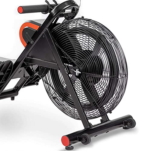 FITFIU Fitness RA-200 - Máquina de Remo con resistencia por aire, plegable, con ruedasy asiento acolchado, Remadora para entrenamiento cardio y cross training en casa, peso máx. usuario 110kg