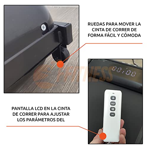 Fitness FLTP638A - Alfombra para caminar eléctrica plegable, ahorra espacio, motorizada para caminar