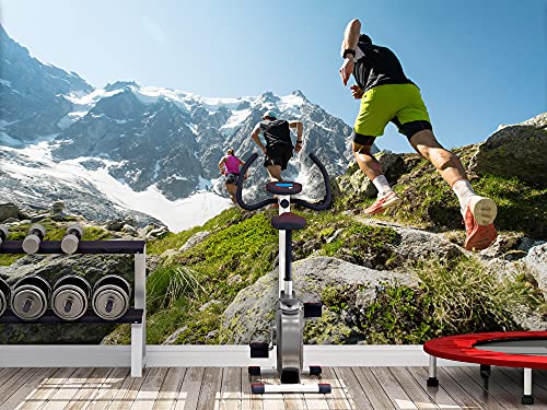 Fotomural Vinilo Pared Gimnasios Rúnning Alta Montaña | Fotomural para Paredes | Mural | Vinilo Decorativo | Varias Medidas 200 x 150 cm | Decoración comedores, Salones, Habitaciones.