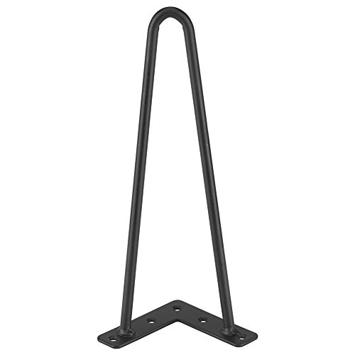 Gototo – Juego de 4 patas de mesa con horquillas de hierro para el pelo, patas de mesa, metal, color negro, industrial, patas de muebles, para manualidades, sillas, muebles, 20/30/40/71 cm (30 cm)