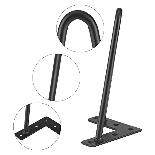 Gototo – Juego de 4 patas de mesa con horquillas de hierro para el pelo, patas de mesa, metal, color negro, industrial, patas de muebles, para manualidades, sillas, muebles, 20/30/40/71 cm (30 cm)