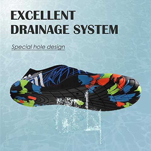 HOTROAD Zapatos de Agua Ligeros Descalzos Sandalias de Playa sin Cordones para Mujeres, Hombres y niños River Camping Travel Deportes Running Surf Shoes-001-Negro 42