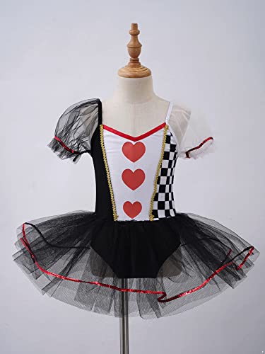 IEFIEL Vestido de Danza Ballet Niña para Fiesta Carnaval Maillot Tutú Princesa de Patinaje Artistico Vestido Lentejuelas de Danza Moderna W Negro 5-6 años