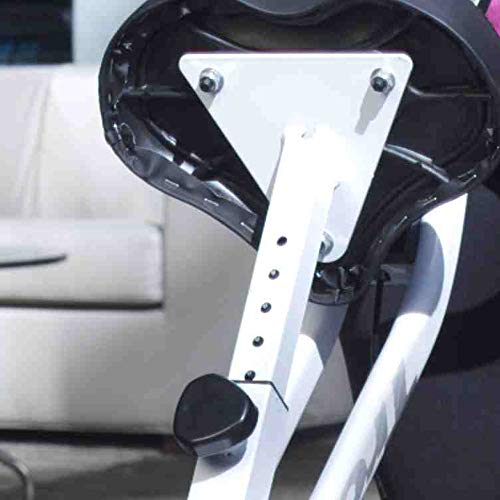 ION fitness TRON FI012 bicicleta estática plegable. sistema inercial 8 kilos. freno magnético. Monitor LCD. Ruedas de transporte. Blanca