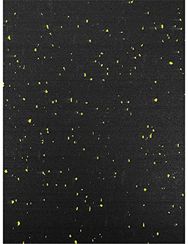 Jardin202 - Esterilla de Ejercicio y Fitness Especial para Gimnasios | Sport Premium | Moteado Amarillo | Base Negra | 1'25m (Ancho) x 2m (Largo) (4mm de Altura)