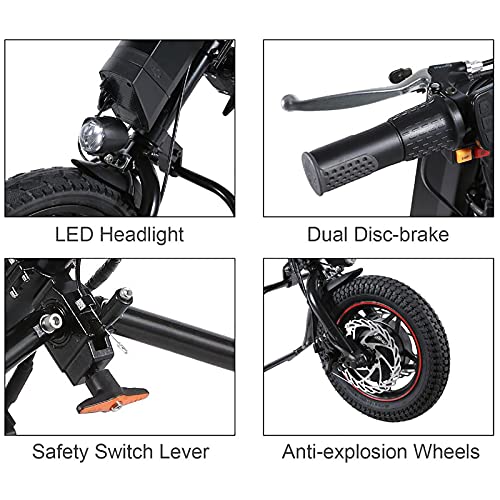 JMCVILOF Kit De ConversióN De Silla De Ruedas EléCtrica, Pantalla LCD De Tractor, BateríA De 36 V 8 Ah, Motor EléCtrico Manual De 350 W para Silla De Ruedas, ExtraíBle