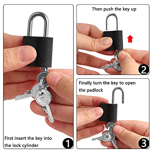 Lamondre Candado pequeño con llave, candados misma llave, candado seguridad candado exterior impermeable para bolsas de viaje, gabinetes, taquillas de gimnasio, 25 mm
