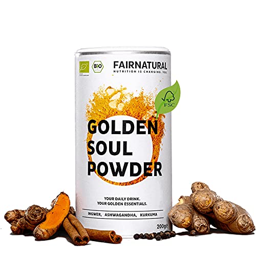 LECHE DORADA ORGANICA 2.0 I Golden Milk Cúrcuma Latte en polvo con jengibre y muchos más súper alimentos [de Alemania] Bebida Láctea Dorada en polvo con cúrcuma - 200g