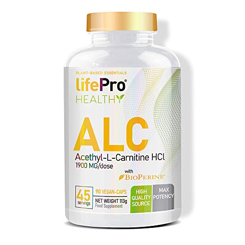 Life Pro Essentials Alc1000 mg - Acetil L-Carnitina para contribuir a adelgazar – Quema grasas con carnitina para acelerar el metabolismo – Fat Burner para complementar con el entreno – 90 cápsulas