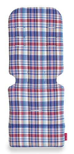 Maclaren colchoneta universal para asiento - Broken Madras, Accesorio de doble cara fácil de poner y quitar en todas las sillas de paseo tipo paraguas, Transpirable y lavable en lavadora
