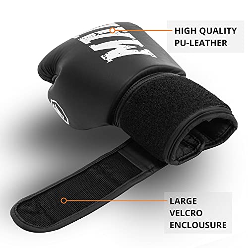 MADGON Guantes de Boxeo Hechos del Mejor Material para Larga Durabilidad – Guantes de Kick Boxing, Guantes de Artes Marciales, Guantes MMA y Sparring - Óptima Absorción de Impactos – Bolsa Incluida