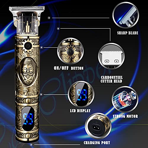 Maquina Cortar Pelo Profesional, Cortapelos Hombre Maquinilla Cortar Pelo Profesional Recortadora de Pelo con Pantalla Digital LCD Recortadora Maquina de Cortar el Pelo Ideal para Contornos