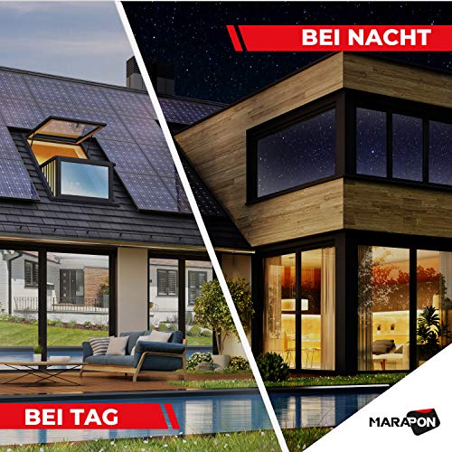 MARAPON® Vinilos para Ventanas con Efecto Espejo [60x200 cm] INKL. eBook - Lámina de Espejo para Ventana, protección UV, protección infrarroja – lámina de adherencia estática