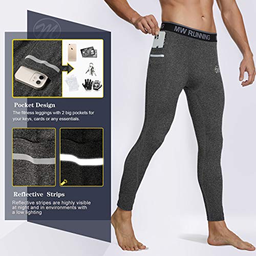 MEETWEE Leggings de compresión para hombre, mallas para correr, pantalones deportivos con capa base seca, para entrenamiento, correr, etc