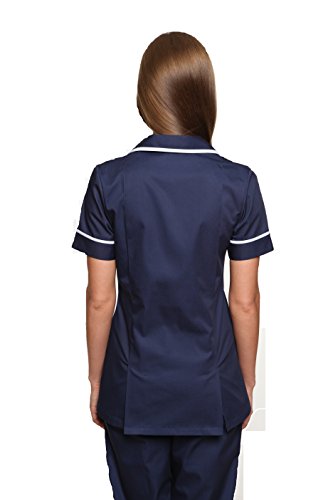 Mirabella Health & Beauty Casaca de Mujer para médicos y enfermería Nightingale Azul Marino-Blanco 44 ES 14 UK