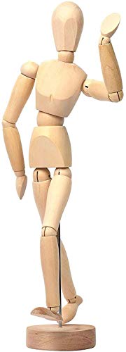 Mont Marte Maniqui Dibujo – Mannekin Masculino de 30cm – Muñeco articulado, Marioneta de Madera, Maniquí flexible, ideal como Modelo para Dibujar