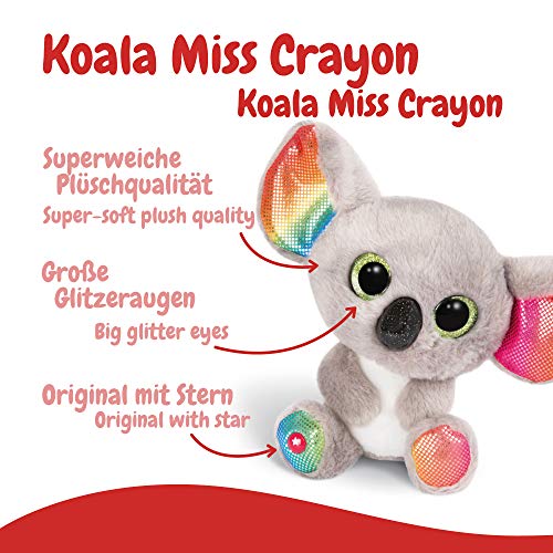 NICI Peluche GLUBSCHIS Koala Miss Crayon, con Ojos Grandes y Brillantes, 15 cm, Color: Gris/Blanco/Multicolor, 46319, One Size