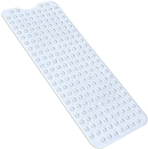 Nifogo Alfombrilla baño Antideslizante bañera Niños,Esterilla De Ducha,Caucho Natural Antideslizante 100cm X 40cm, Alfombra De Baño Antideslizante con Ventosas (Transparente)