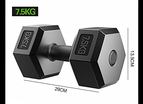 OVER SPORT Mancuernas Hexagonales para Gimnasio o Hacer Deporte en Casa - Kit de 2 Pesas de 2,5kg / 5kg / 7,5kg / 10kg para Hacer Ejercicios de Fitness en casa
