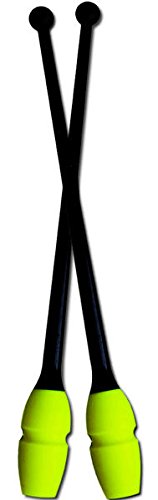 Pastorelli Clubes de gimnasia rítmica conectables, mod. MASHA - 45.20 cm Bicolor (Negro-Amarillo)