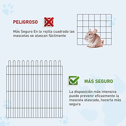 PawHut Parque Perros Jaula Plegable Mascotas Cerca Entrenamiento Cachorros 8 Vallas (71x61cm)