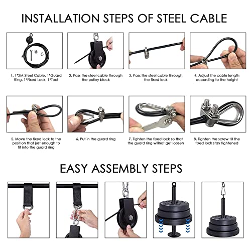 Poleas Gimnasio Para Casa Sistema De Cuerda De Equipo Máquina Del Sistema Polea Cable Polea Maquina Musculacion Biceps Maquina Gym Fitness Diy Polea Cable Lat Sistema Accesorio De Entrenamiento
