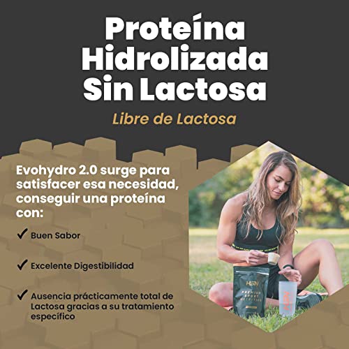 Proteína Sin Lactosa de HSN Evohydro 2.0 | Sabor Fresa 500 g = 17 Tomas por Envase | Aislado de Proteína Hidrolizada de Suero Lácteo | Hydro Whey | No-GMO, Vegetariana, Sin Gluten