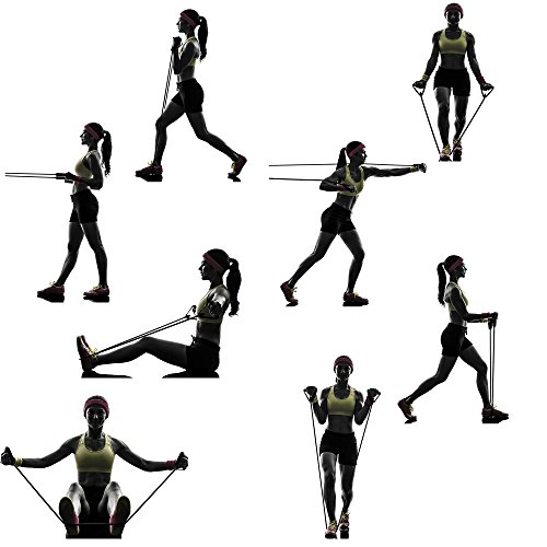 REEHUT Bandas Elásticas de Entrenamiento, Bandas de Resistencia para Fitness Cable de Ejercicio de Entrenamiento para Tonificación Muscular, Equipo de Ejercicio de Estiramientos para Yoga - Negro