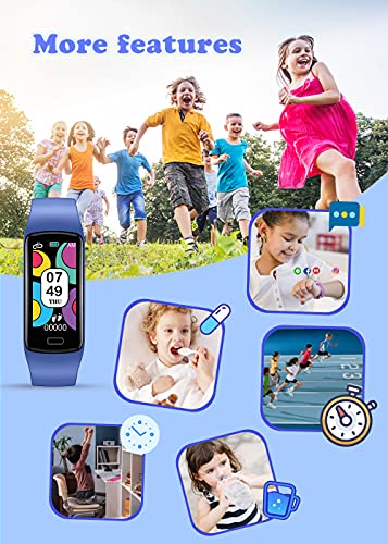 Reloj Inteligente Niño，CatShin Pulsera Actividad Inteligente con Monitor de Presión Arterial, Pulsómetro,Monitor de Sueño，Impermeable IP67 Deportivo Smartwatch Podómetro， Reloj Niño para Android iOS