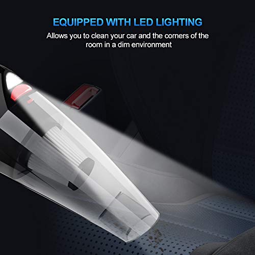 RIKIN Aspirador de Mano 8500PA 120W Aspiradora de Coche Sin Cable Carga Rápida Potente Filtro de Acero Inoxidable Accesorio Completo y Bolsa de Transporte para Hogar y Coche