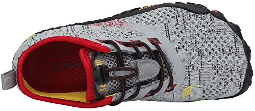 SAGUARO Barefoot Zapatillas de Trail Running Niños Niñas Minimalistas Zapatos de Deporte Antideslizantes Calzado Descalzos para Fitness Caminar Correr en Asfalto Montaña Senderismo Agua, Gris, 36 EU