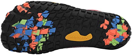 SAGUARO Barefoot Zapatillas de Trail Running Niños Niñas Minimalistas Zapatos de Deporte Antideslizantes Calzado Descalzos para Fitness Caminar Correr en Asfalto Montaña Senderismo Agua, Gris, 36 EU