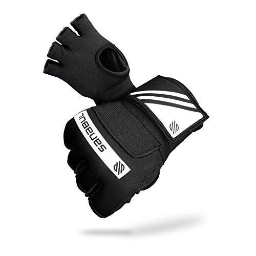 Sanabul Nuevo Gel Envolturas Rápidas para Manos Boxeo Kickboxing MMA Muay Thai (Negro/Blanco, S/M)