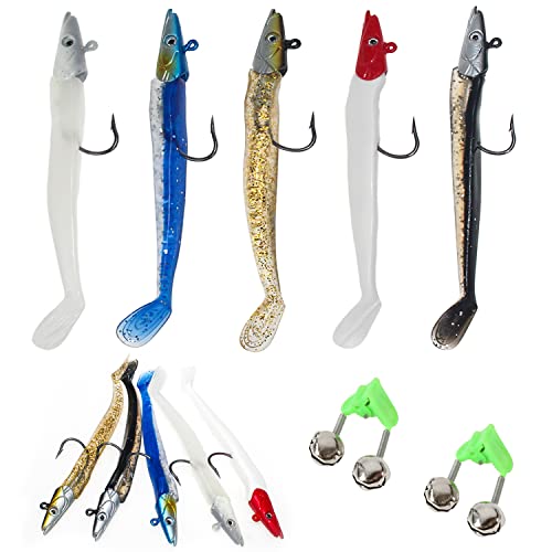 Señuelos Pesca Goma 10PCS Señuelos de Pesca Spinning Cebos Artificiales Kit de Pesca 11/10cm con Caja para Lucio para la Pesca de Agua Salada, Trucha, Perca(10PCS)