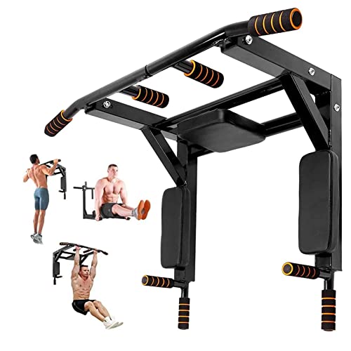 Sinbide 2 En 1 Barra Dominadas Pared, Pull Up Workout Bar Multifuncional, Chin Up Barra Estación de Inmersión de Entrenamiento Fuerza, Equipo Juego de Fitness en Casa y Al Aire Libre Carga 150 kg