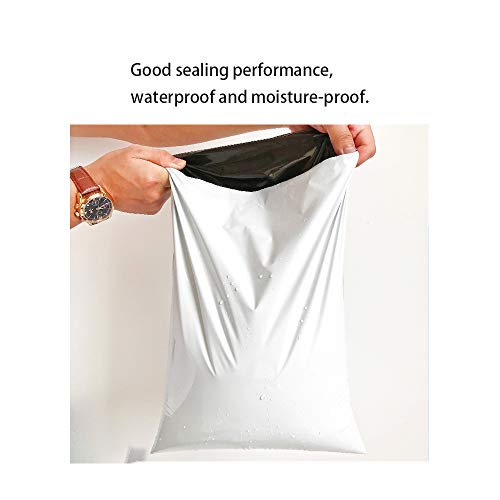 Sipobuy 100 Unidades De Bolsas De Correo Postal Express, Paquete De Sellado De Material PE, Bolsas De Correo, Sobres De Correo, Impermeables Y Resistentes A La Humedad (White,25X35cm / 10X14in)