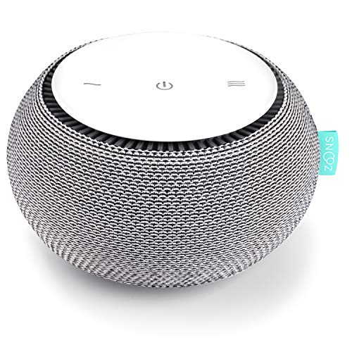 SNOOZ Máquina de sonido de ruido blanco - Ventilador real interior para sonidos de ruido blanco no bucle, control remoto basado en aplicaciones, temporizador de sueño y luz nocturna, nube