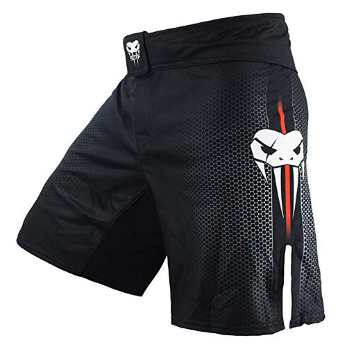 SOTF Pantalones cortos de boxeo para hombres de entrenamiento de lucha de hombres cortos MMA BJJ pantalones cortos No Gi, Negro, X-Large