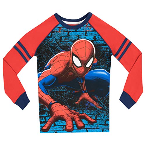 Spiderman Pijamas de Manga Larga para Niños Ajuste Ceñido El Hombre Araña Azul 3-4 Años