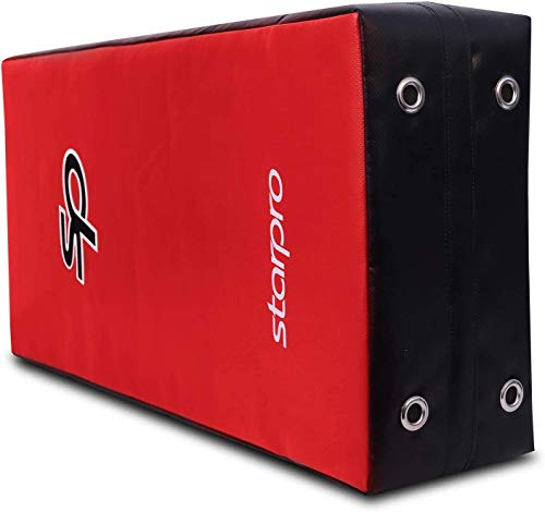 Starpro Boxeo Patada Escudo Brazo de Vinilo para MMA Kickboxing Artes Marciales Muay Thai Taekwondo Krav Maga Kárate y Entrenamiento - Hombres y Mujeres - Múltiple Colores (Rojo/Negro, 60x30x15cm)