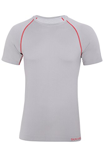 SUNDRIED Ultra Fresco de la Camiseta del Mens atlético Deportes Top para Correr Ciclismo Crossfit Entrenamiento de la Gimnasia Made in Italy (X-Large, Grey)