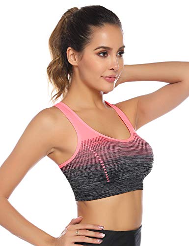 Sykooria Sujetador Deportivo Mujer Sujetador Inalámbrico Sin Costuras con Almohadillas Extraíbles Sujetador de Entrenamiento para Yoga Fitness Ejercicio Corriendo