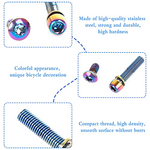 Tornillo de Vástago de Bicicleta M5*26mm y M5*12mm, 24 Piezas Tornillos Fijos para Bicicleta de Acero Inoxidable, Tornillos de Manillar de Bici de Montaña Perno de Vástago de Bicicleta de Carretera