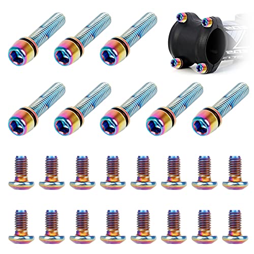Tornillo de Vástago de Bicicleta M5*26mm y M5*12mm, 24 Piezas Tornillos Fijos para Bicicleta de Acero Inoxidable, Tornillos de Manillar de Bici de Montaña Perno de Vástago de Bicicleta de Carretera