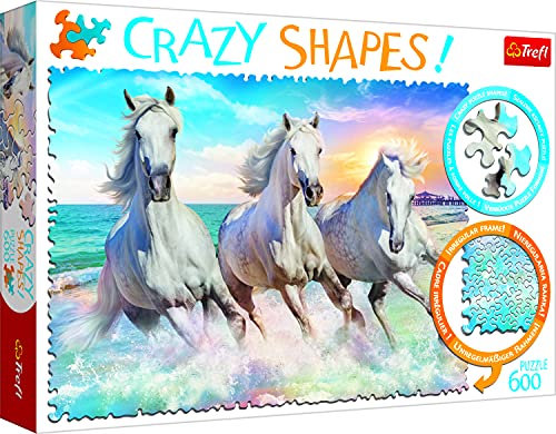 Trefl- Galopp in den Wellen 600 Teile, Crazy Shapes, Premium Quality, für Erwachsene und Kinder AB 10 Jahren Puzle, Color Coloreado (11111)